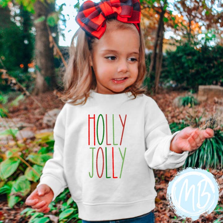 Holly Jolly Sweatshirt | Christmas | Toddler | Baby | Girl | Santa | for wholesale by MelonBerry