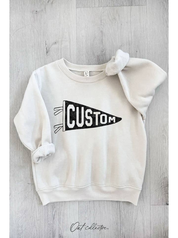OAT COLLECTIVE - Wholesale Sweatshirt - Kids - CUSTOM PENNANT Toddler Graphic Sweatshirt