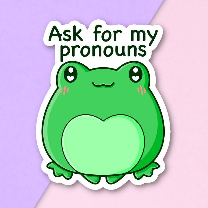 FuzziesArtDesigns - Vente Autocollant - Autocollants Grenouille Pronom | Mignon | Agenda | Grenouilles | Kawaii|1