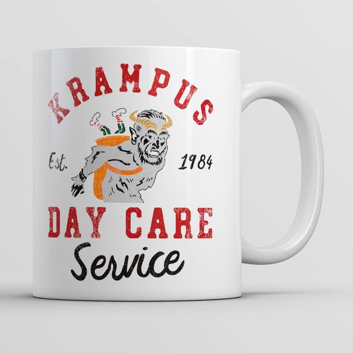 Krampus Day Care Service Mug Christmas Graphic Ceramic for wholesale by Crazy Dog T-Shirts