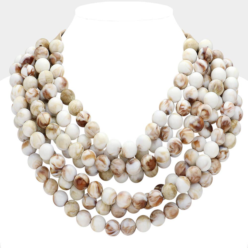 Sensibling Corp. – Colar com missangas/pérolas por atacado – Colar Magnético de Camadas com Contas Acrílicas Grossas e Pele Sintética16