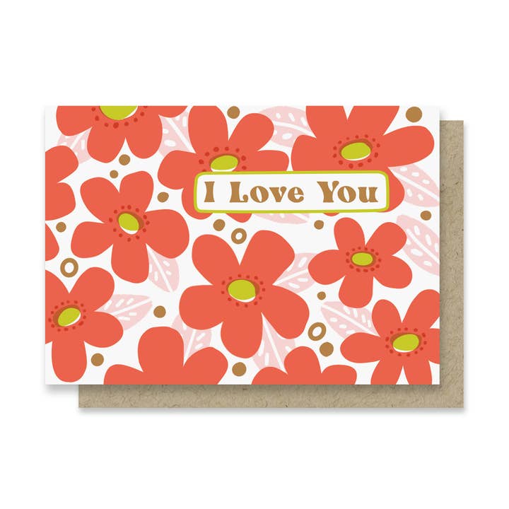 Love You Blooms Mini Card for wholesale by Paper Parasol Press