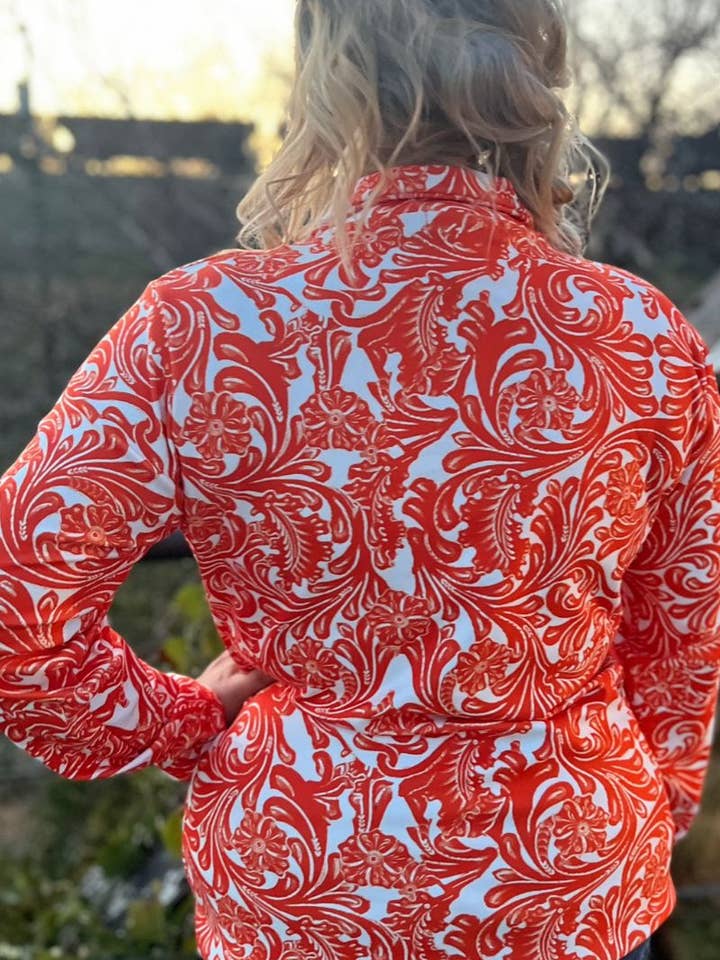 Sterling Kreek - Wholesale Sweatshirt - Women's - Tailgate Party Pullover Orange & White1