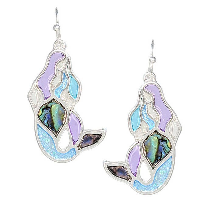 Jewelry Max - Wholesale Dangle Earrings - ( S482 ) SEALIFE THEME ABALONE EARRING - MERMAID