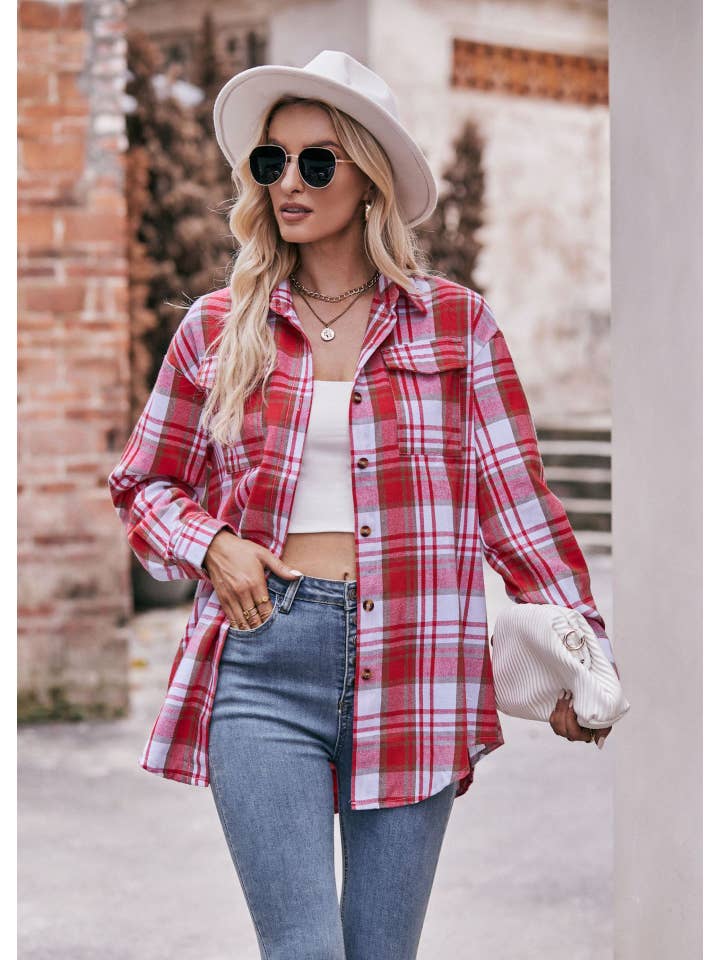 ePretty - Wholesale Button Down Shirt - Women's - Plaid Button Down Shirt G5-TP680330