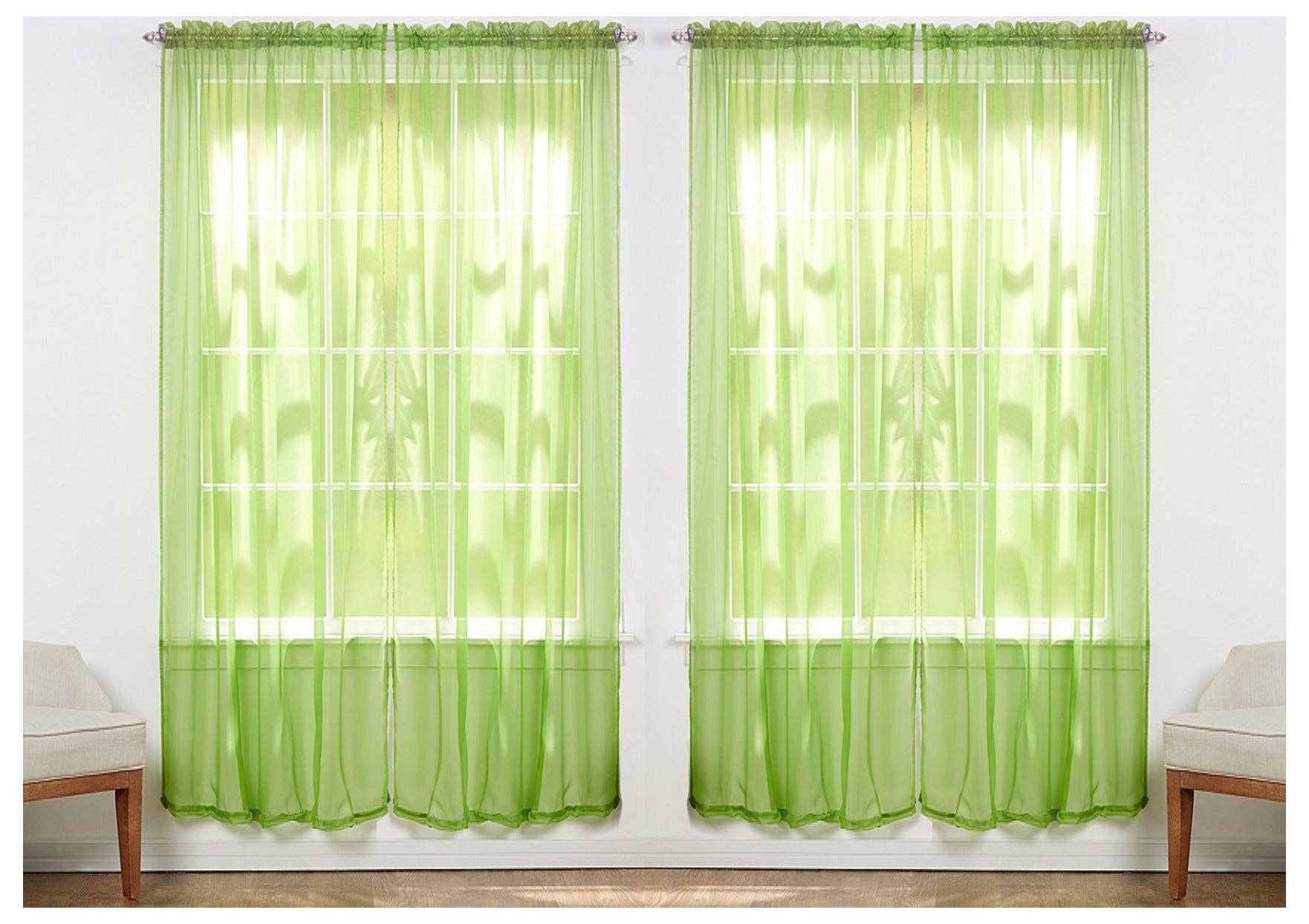 J&V TEXTILES - Vente Rideaux - J&V TEXTILES Lot de 4 panneaux de rideaux de fenêtre transparents3