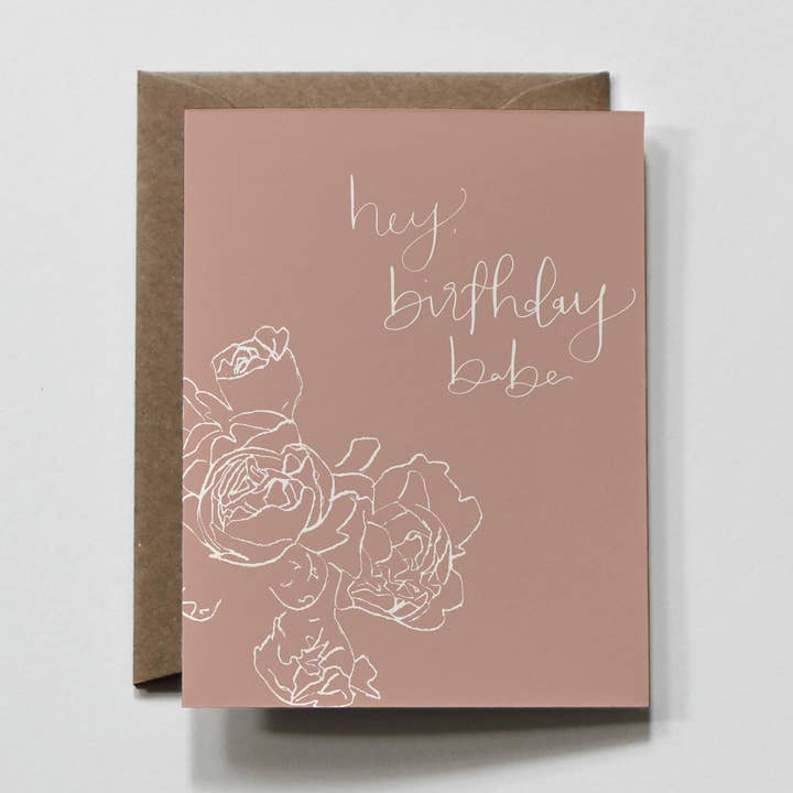 Floral Babe | Cartão de Aniversário Pink Floral por atacado de everglow handmade