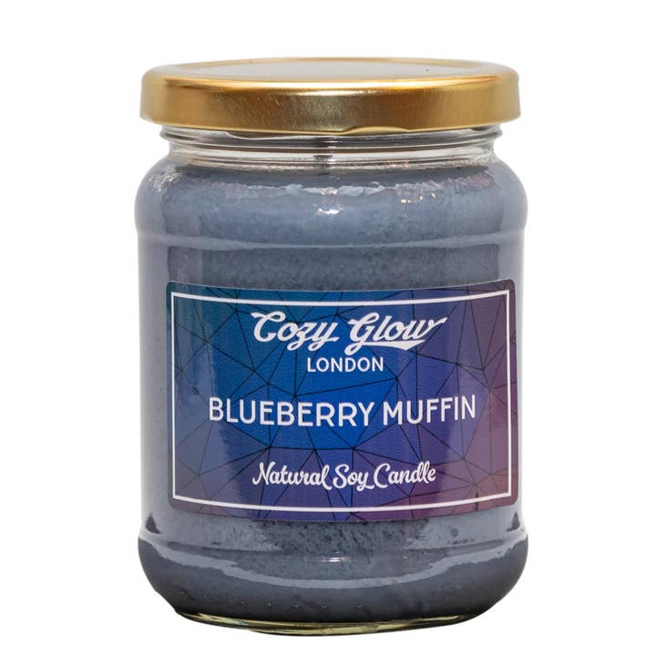 Bosbessenmuffin – Handgegoten Grote Sojakaars voor wholesale door Cozy Glow Candles & Home