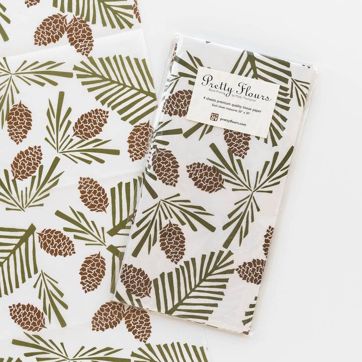 PRETTY FLOURS - Wholesale Tissue Paper - Tissue Paper - Pine & Cone