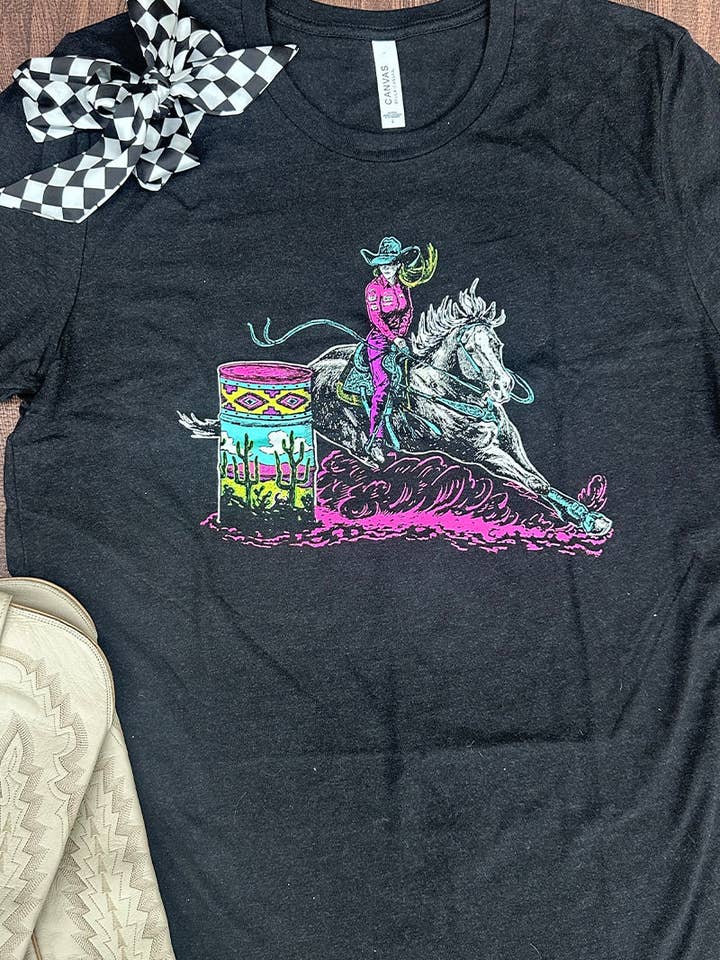 Sterling Kreek - Wholesale Screen Printed T-Shirt - Women's - Smooth is Fast Neon Solid Black1