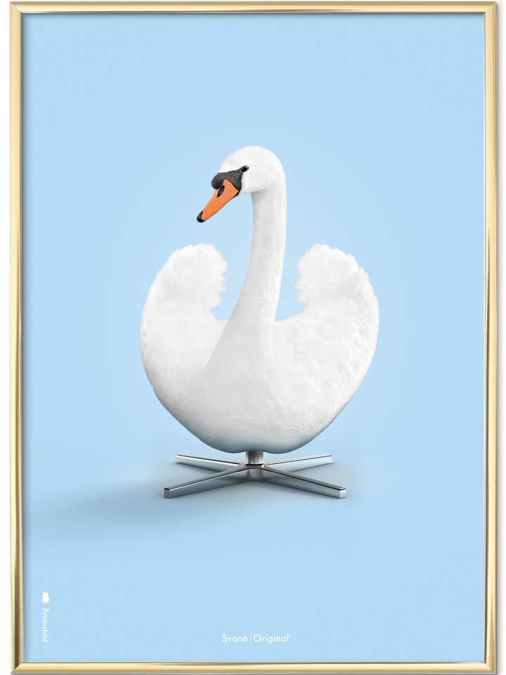 The Swan Bicer — Hellblauer Hintergrund — Klassisch für den Großhandel von Brainchild