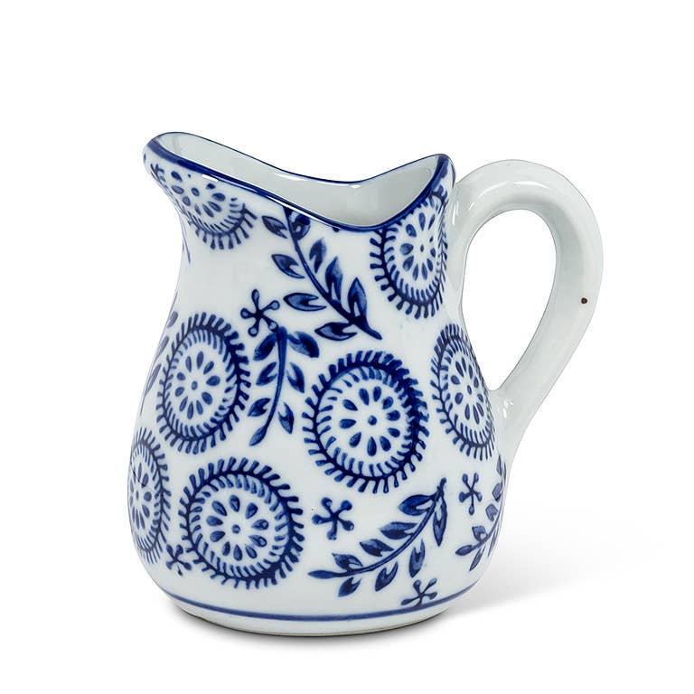 Abbott - Wholesale Jug - Blu/Wht Handled Jug-6Asst-3.5"H(4oz-14844