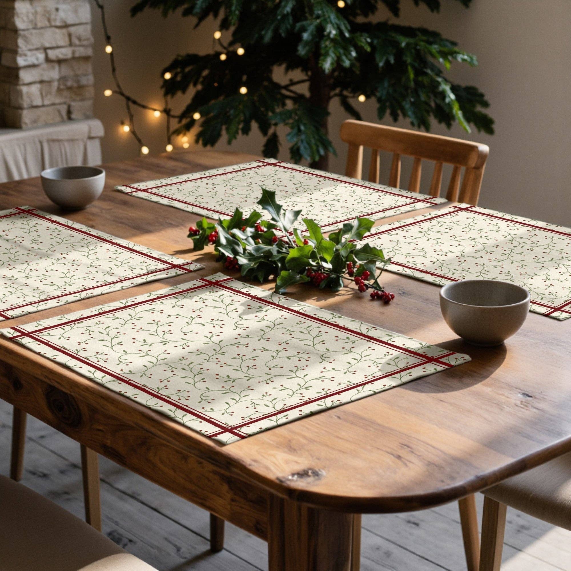 SG HOGAR - Wholesale Tablecloth - Stain-resistant individual placemat pack of 2 Christmas Wish 2 C2