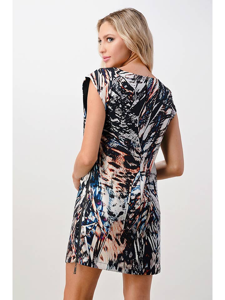 MULTI Robe tunique à fermeture éclair sur le côté en vente sur Faire1