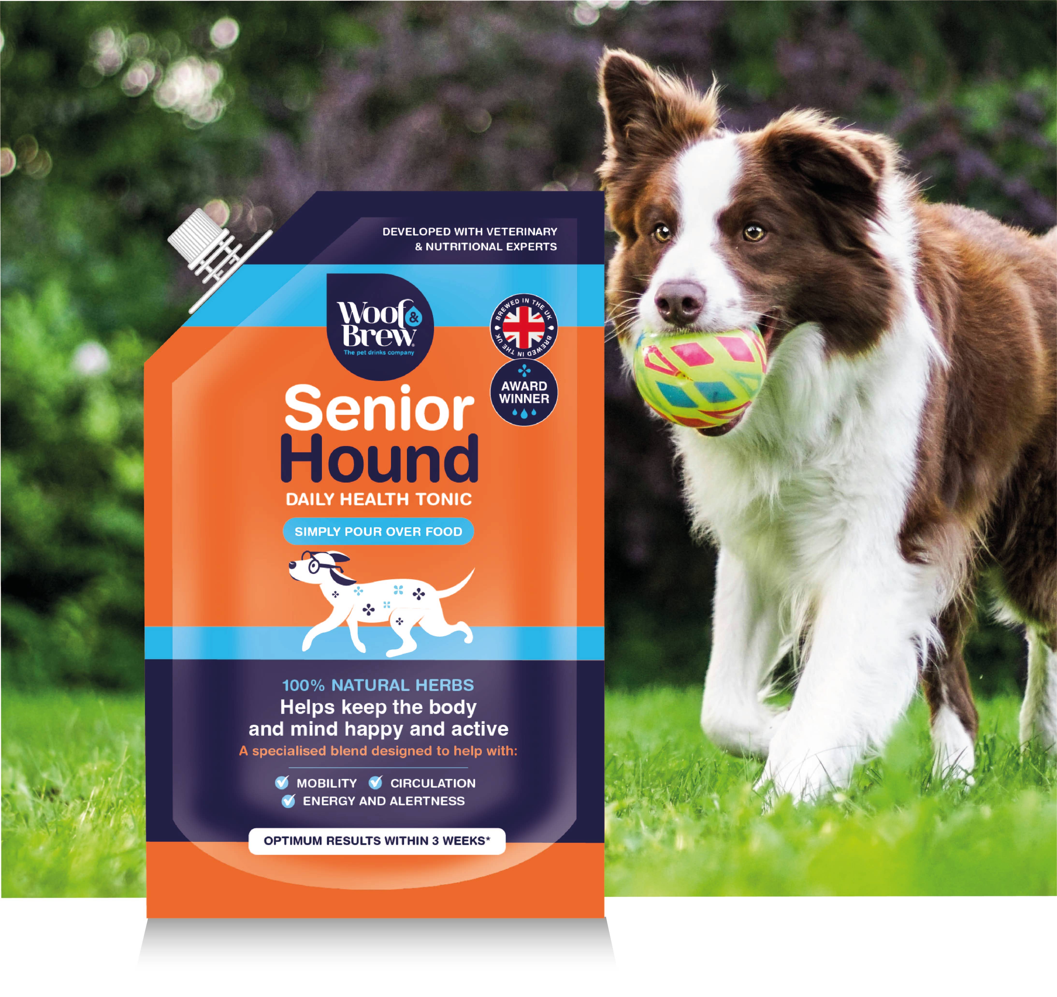 WOOF&BREW LTD – wholesale Pet supplement – Dog – Senior Hound Joint Care Helps Keep Older Dogs Active 1