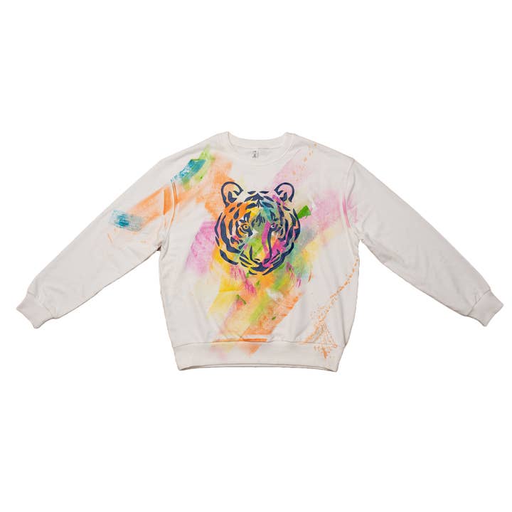Tiger HAND PAINTED GRAPHIC TSHIRT for wholesale by The Beautyfull Box
