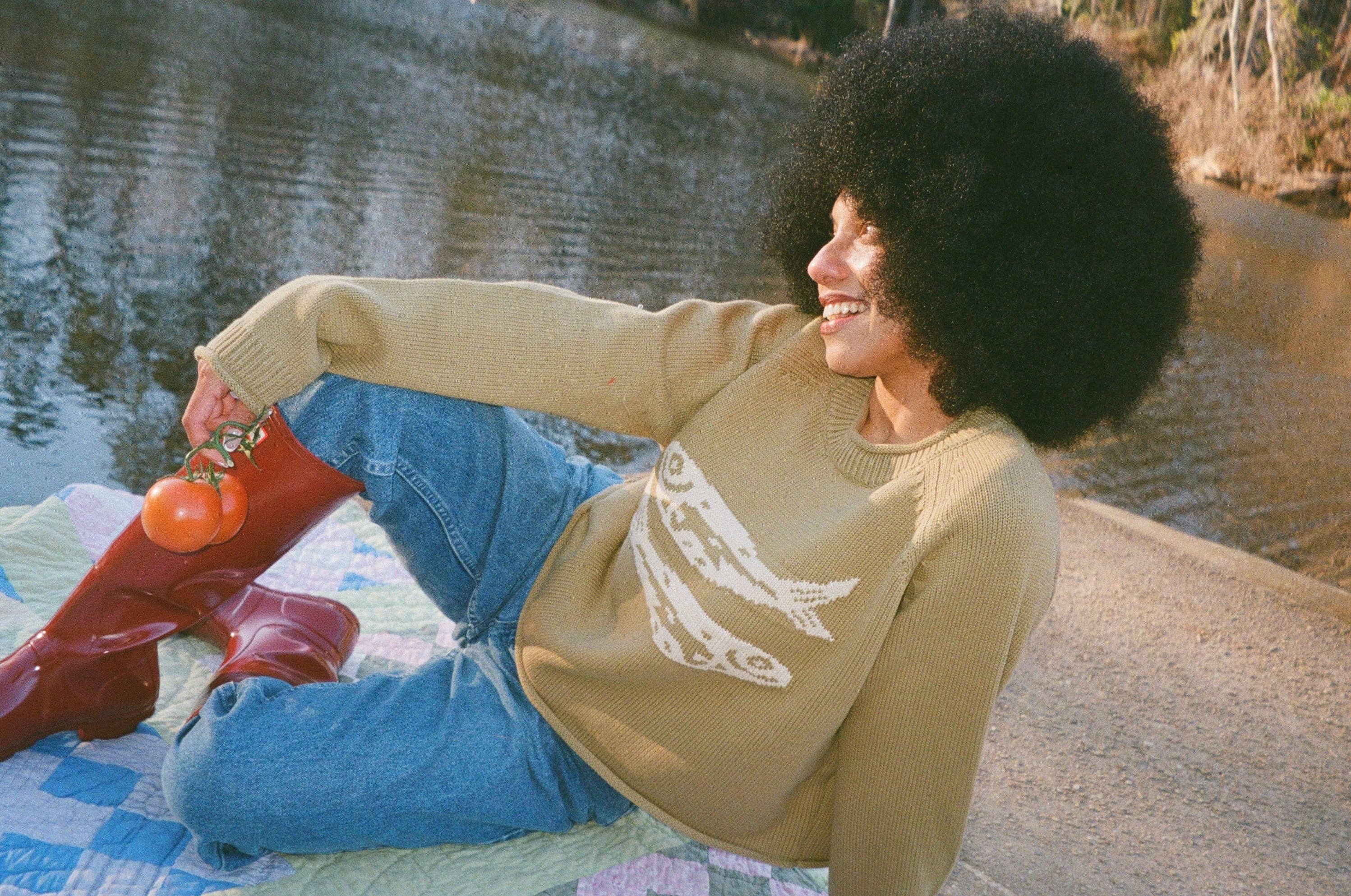 Beaten Path Co - Wholesale Knit Sweater - Unisex - GREEN COTTON FISH SWEATER16