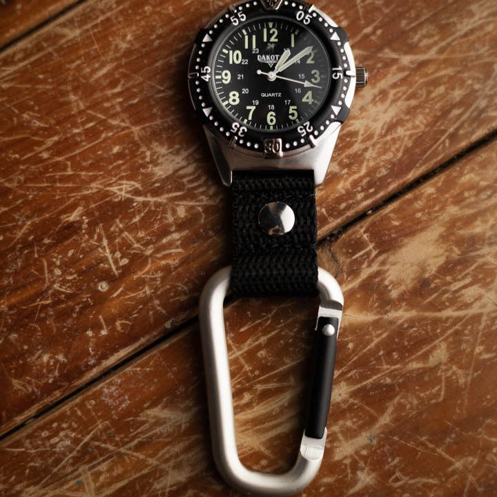 Dakota (Dakota Watch Company) - Wholesale Pocket Watch - Men's - Dakota Aluminum Backpacker Clip – Men’s Pocketwatch, Black2