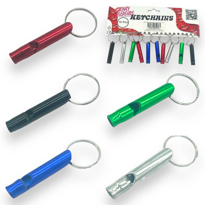 Kinky Pleasure - Wholesale Keychain - Unisex - Kinky Pleasure - AX094 - Keychain - Mini Whistle - 5 Colors