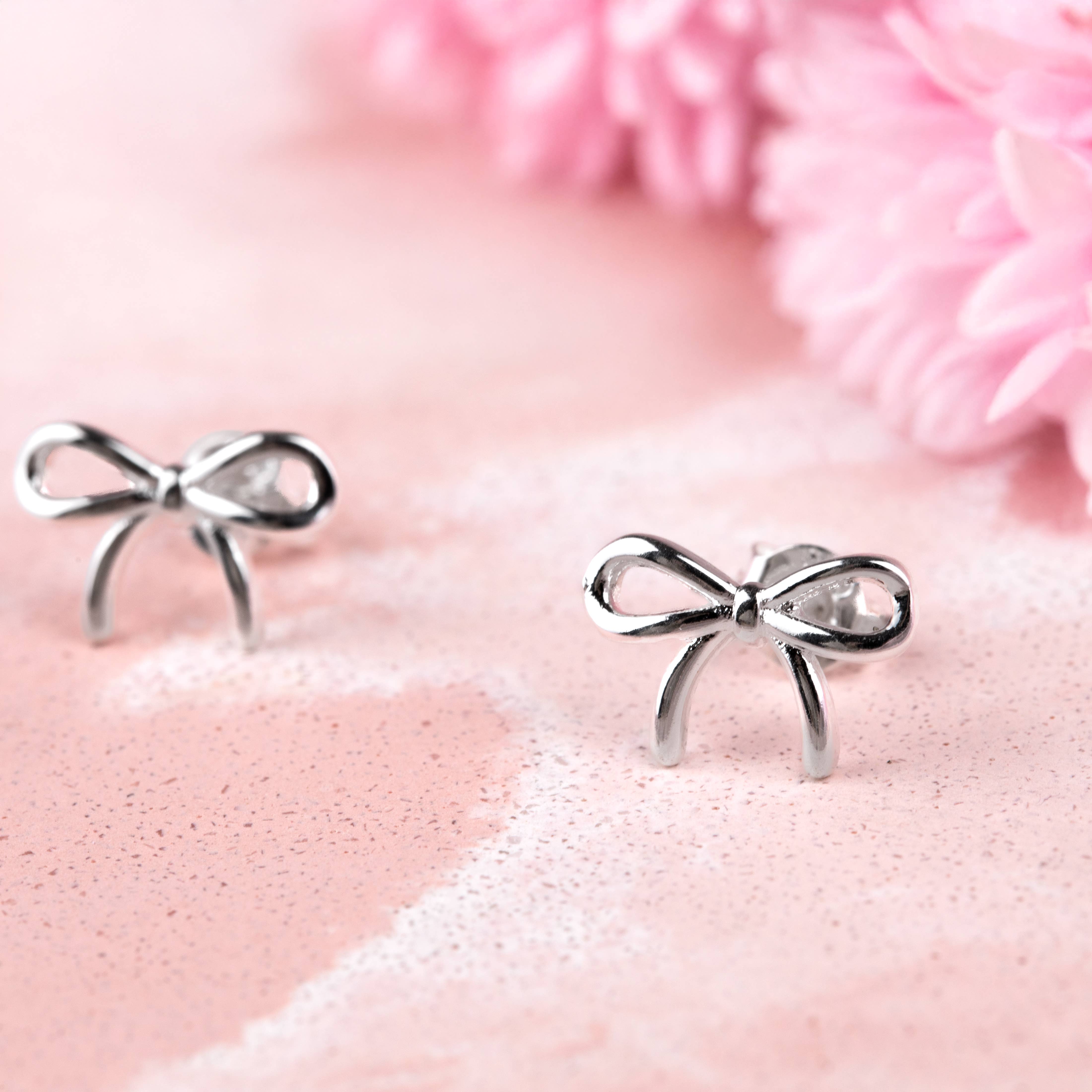 Letterbox Love Bracelets - Wholesale Stud/Post Earrings - Friendship – Silver Plated Bow Bracelet & Earring Gift Set6