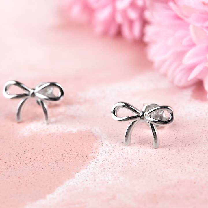 Letterbox Love Bracelets - Wholesale Stud/Post Earrings - Friendship – Silver Plated Bow Bracelet & Earring Gift Set6