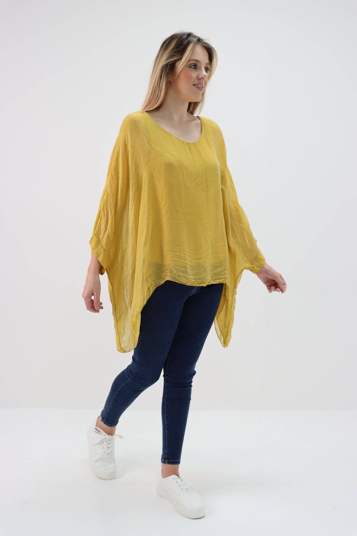 Miss Bold - Wholesale Tunic - Women's - Italian Plain Batwing Silk Tunic Top37