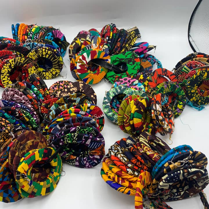 KENYAN SAFARI DESIGNS - Wholesale Dangle Earrings - Wholesale Ankara Fabric Earrings2