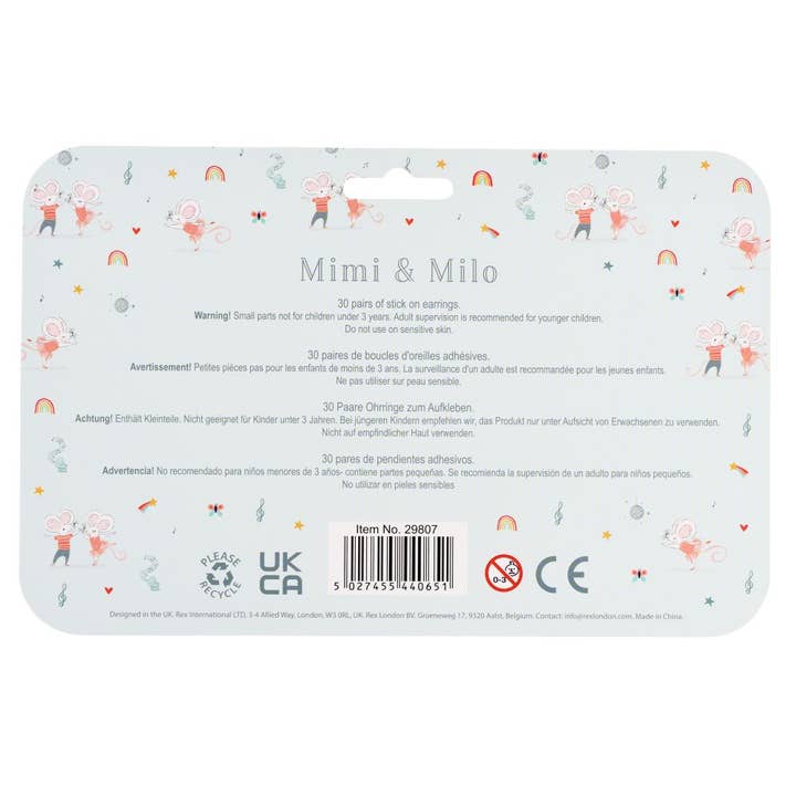 Bobangles - Wholesale Earrings - Kids - Rex London Stick on Earrings - Mimi and Milo