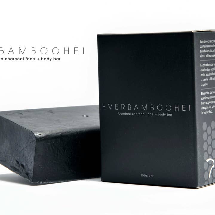 Ever Bamboo HEI Bamboo Charcoal Face + Body Bar (200g) for wholesale by Ever Bamboo