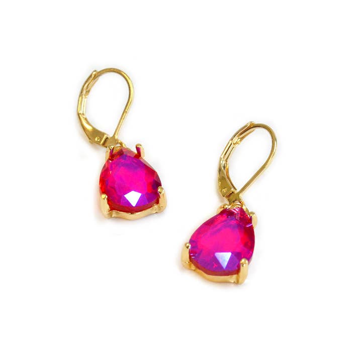 Teardrop Glass Beads Dangle Lever Back Drop Earrings for wholesale by StarryNYC