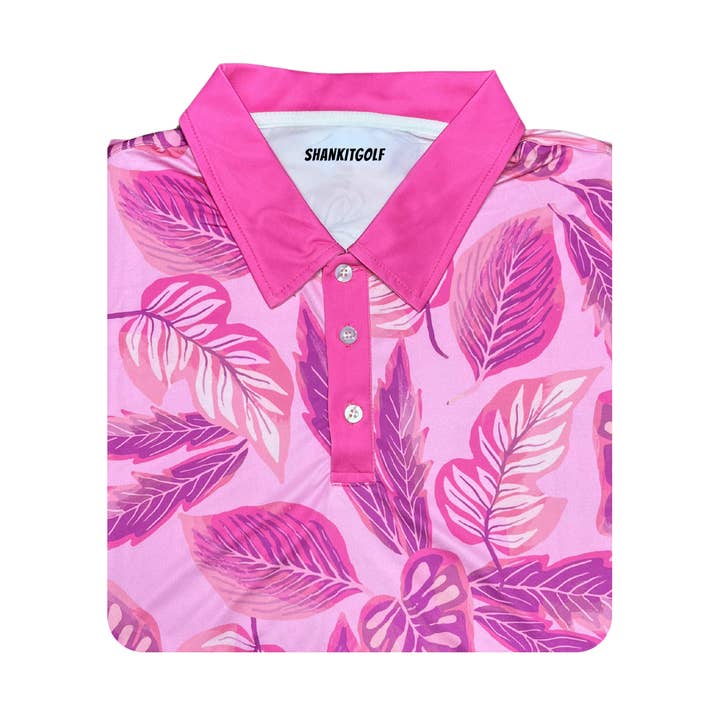 Pink Floral Polo for wholesale by Shank It Golf