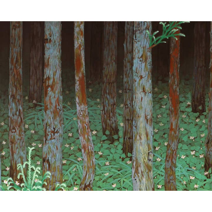 Rock Paper Scissors Wall Art - Wholesale Art Print - Vintage fantasy forest art print | Weasel in wild strawberry patch | Tree and nature wall art | Katayama Bokuyo | Asian artist2