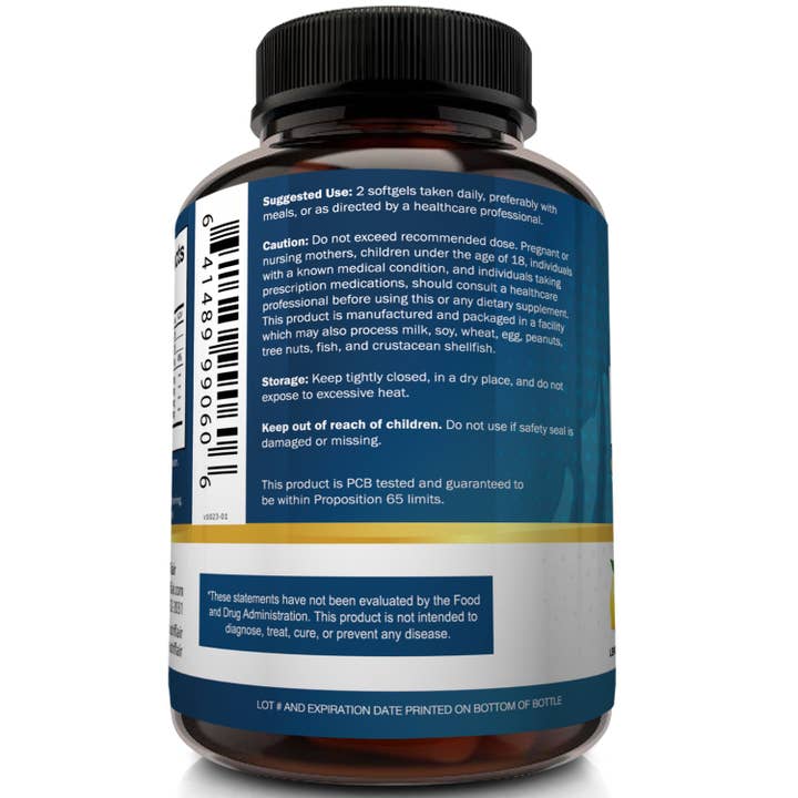 Premium Omega 3 Fish Oil Supplement - 180 Softgels for wholesale by NutriFlair