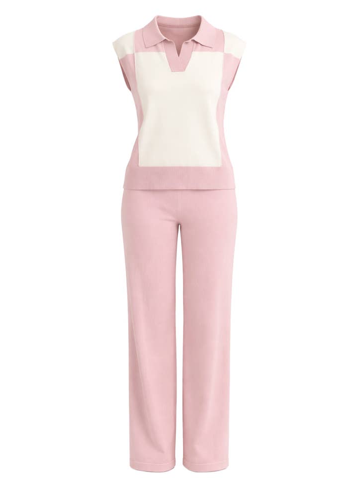 Conjunto de Malha e Calças Luna Colorblock por atacado de RIVIR