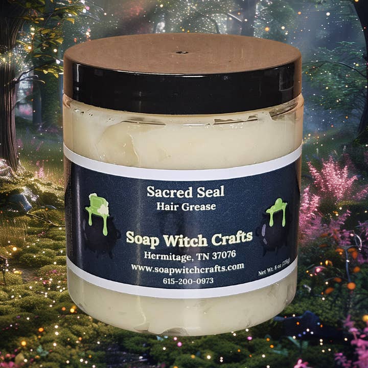 Pommade capillaire Sceau Sacré – Fantaisie tropicale pour la vente par Soap Witch Crafts