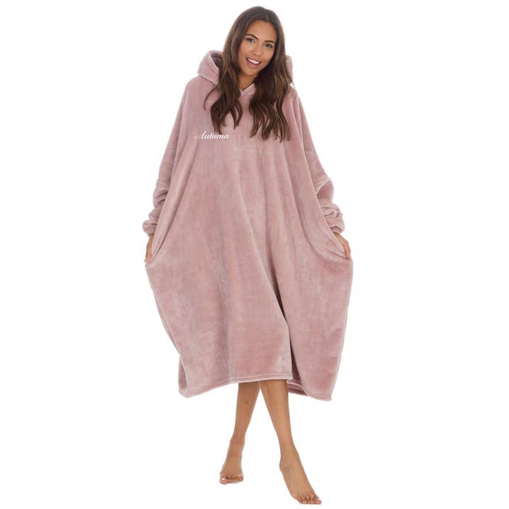 Felpa con cappuccio oversize in peluche personalizzata da donna per la vendita all'ingrosso da parte di Lulabay