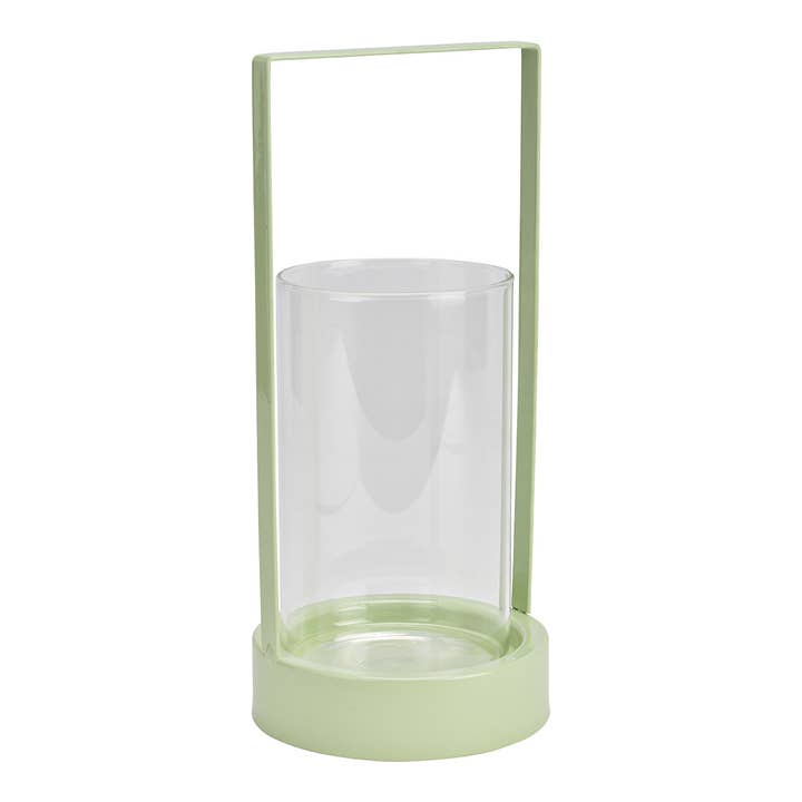Lanterne, vindlys af glas/metal, grøn (B/H/D) 11x25x11cm glas 9x15x9cm for engroshandel hos Wurm