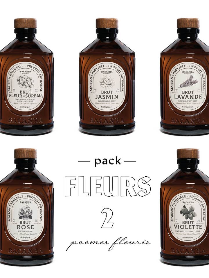 Rose, Violette, Jasmin, Fleur de Sureau, Lavande - 5 x 400ml - Biologique pour la vente par Bacanha