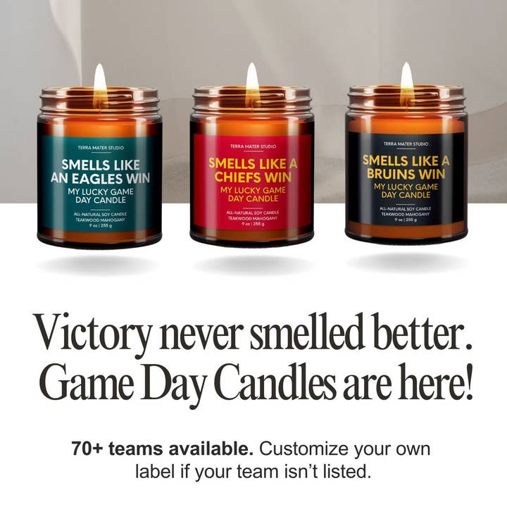 Terra Mater Studio LLC - Wholesale Jar/Filled Candle - Smells Like A Browns Win | Game Day Candle | Browns Merch