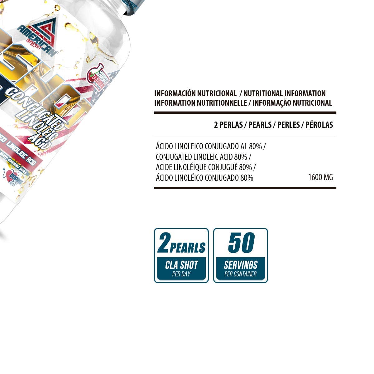 AMERICAN SUPLEMENT S.L. - Vente Supplément oral/vitamine - American Supplement | Cla Shot 1000 mg | Brûleur de graisse3