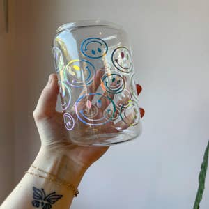 Smiley Face Color Changing Glass Cup 16oz – Tru Collective