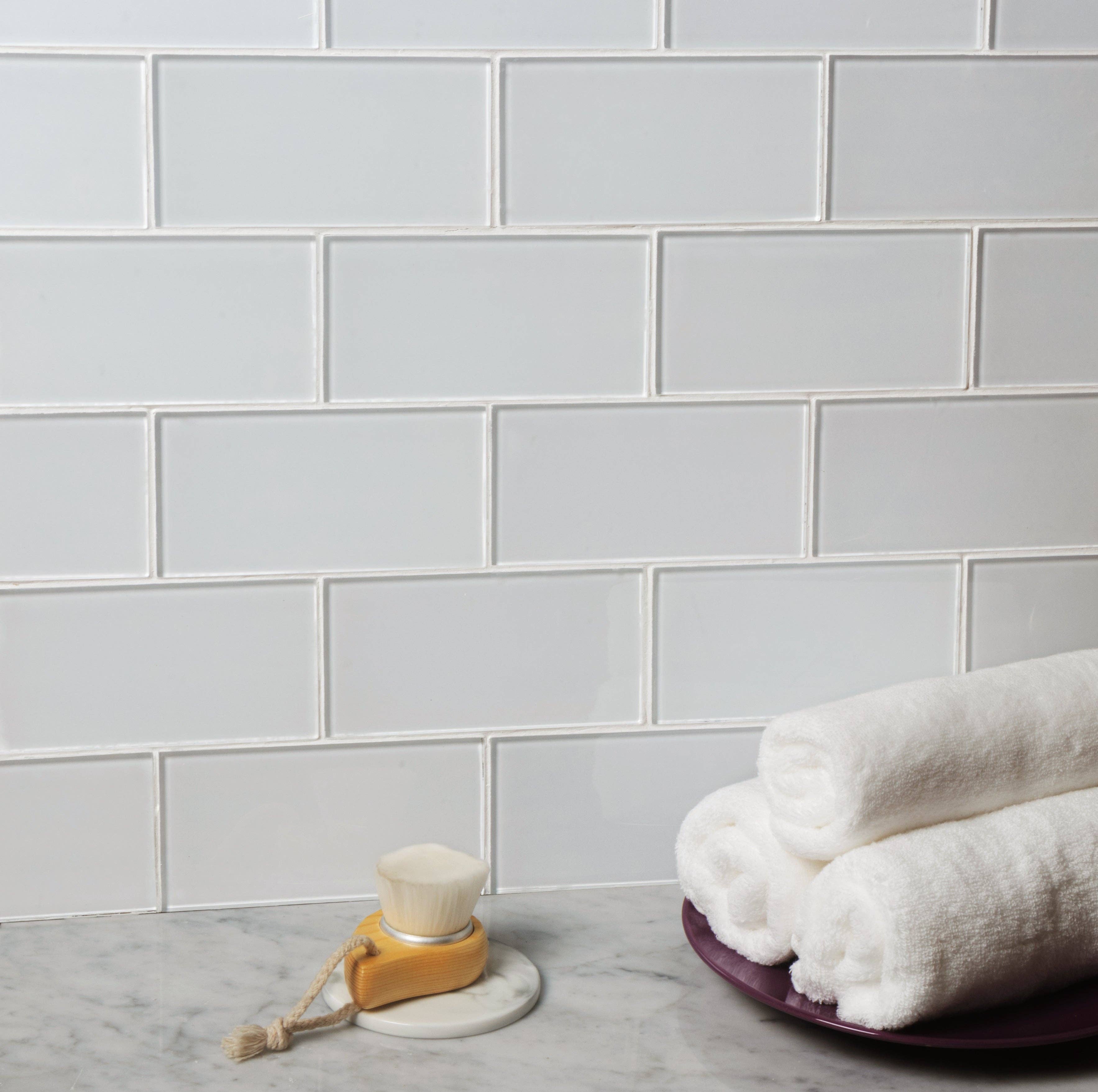 WS Tiles - Vente Carrelages muraux - Carreau de mosaïque en verre de 3" x 6", dosseret pour cuisine et salle de bain - 5 pieds carrés par carton3