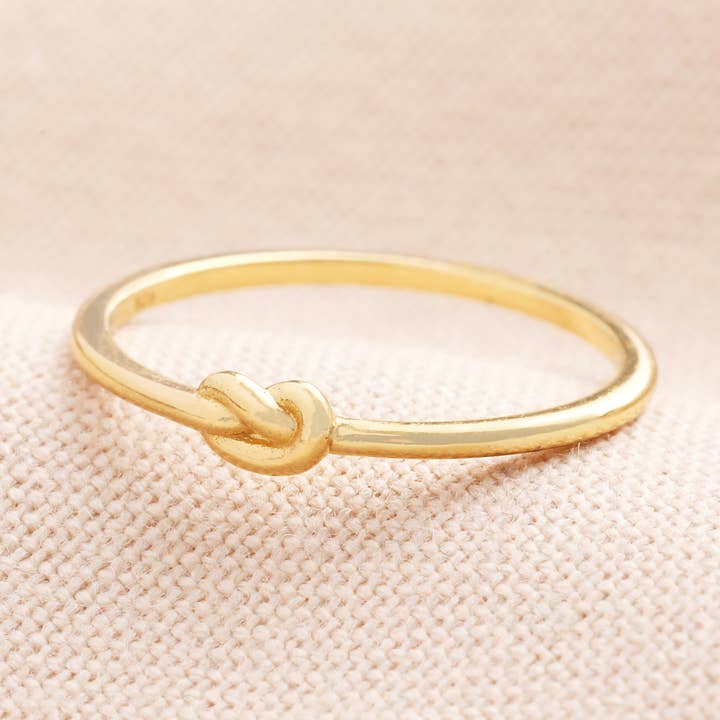 Sterling Silver Knot Ring in Gold S/M for wholesale by Lisa Angel