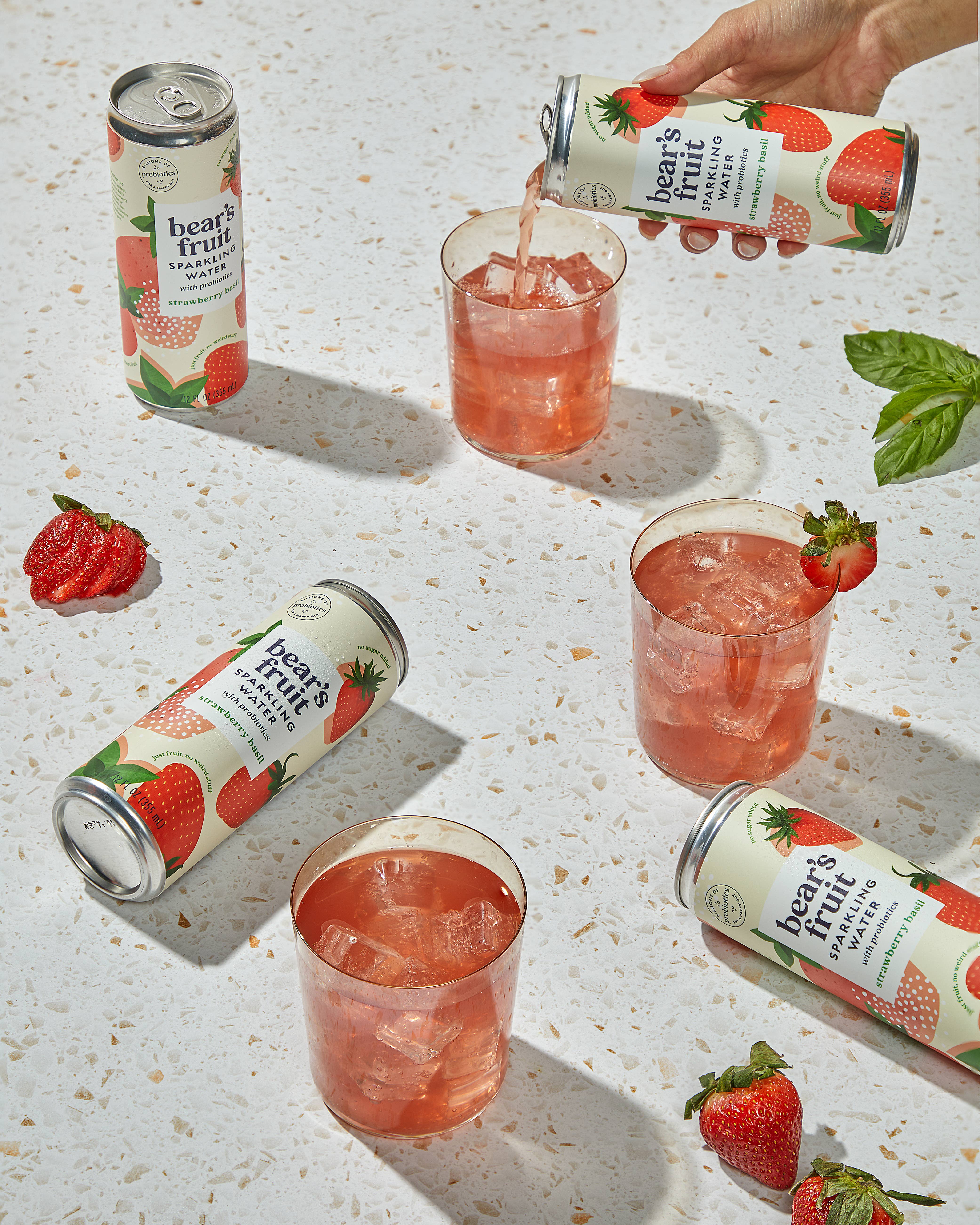 Bear's Fruit - Wholesale Sparkling Water - Strawberry Basil  Probiotic Sparkling Water3