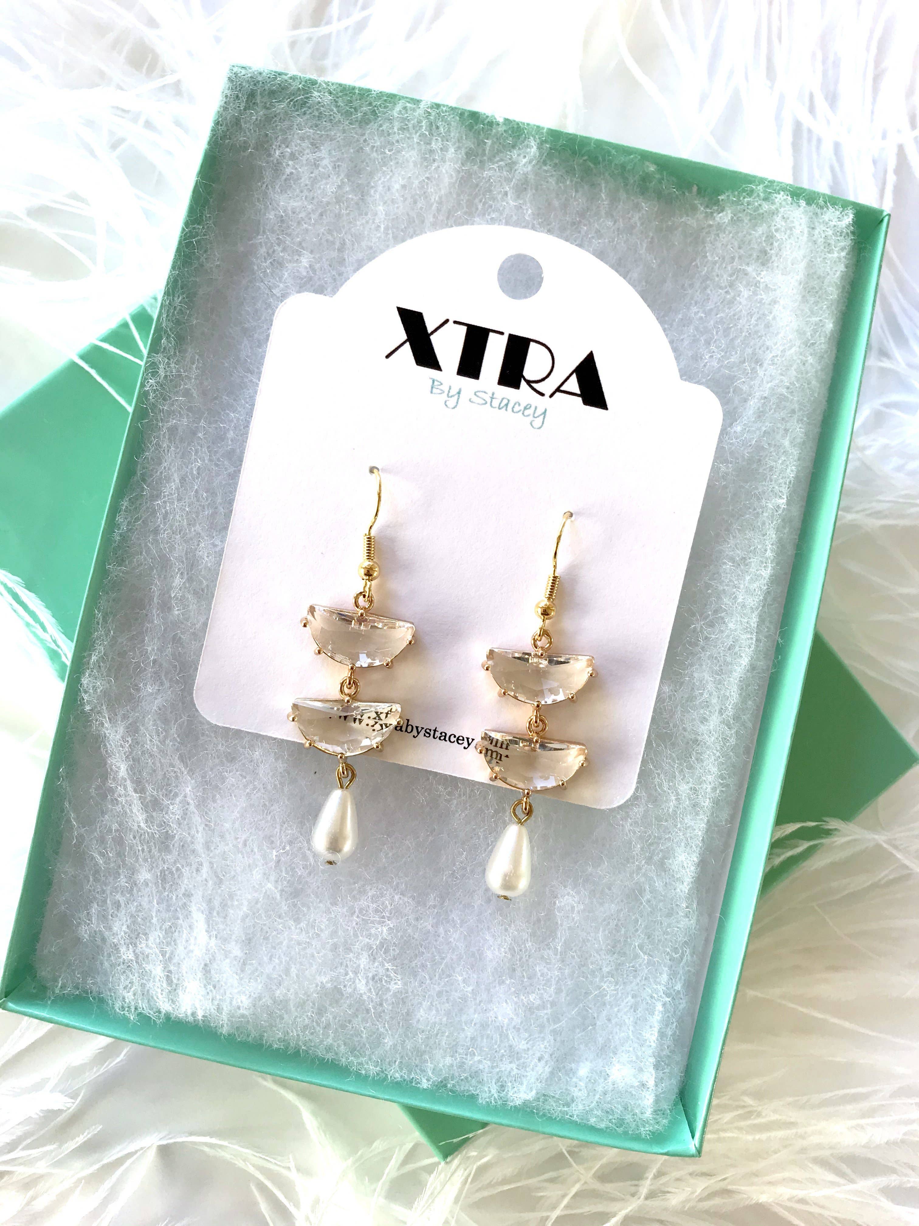 XTRA by Stacey - Wholesale Dangle Earrings - The Shannon Earring - Pearl3