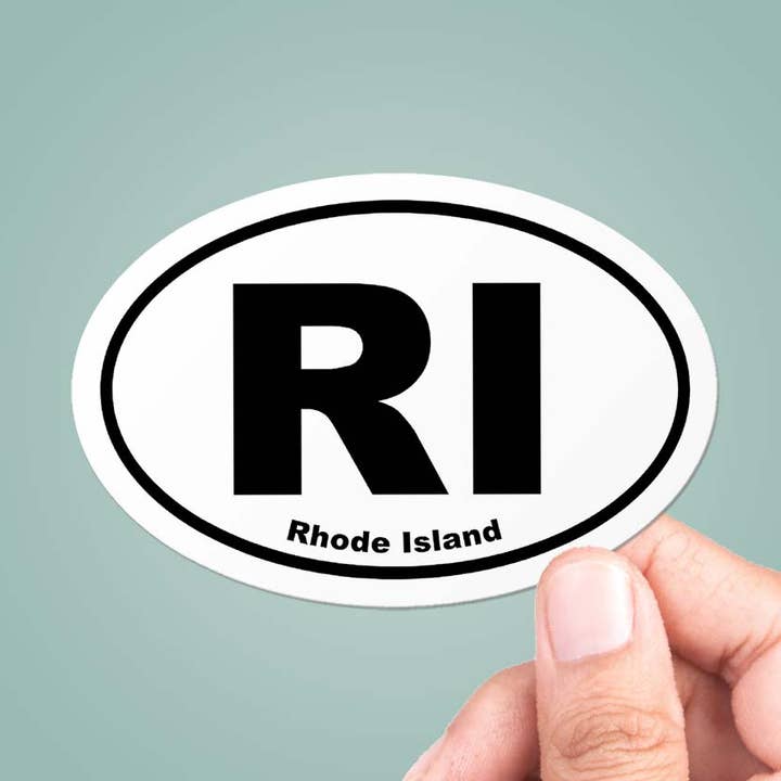 Rhode Island RI State Oval Autocolante Vinil Decalque por atacado de CJ's Sticker Shop