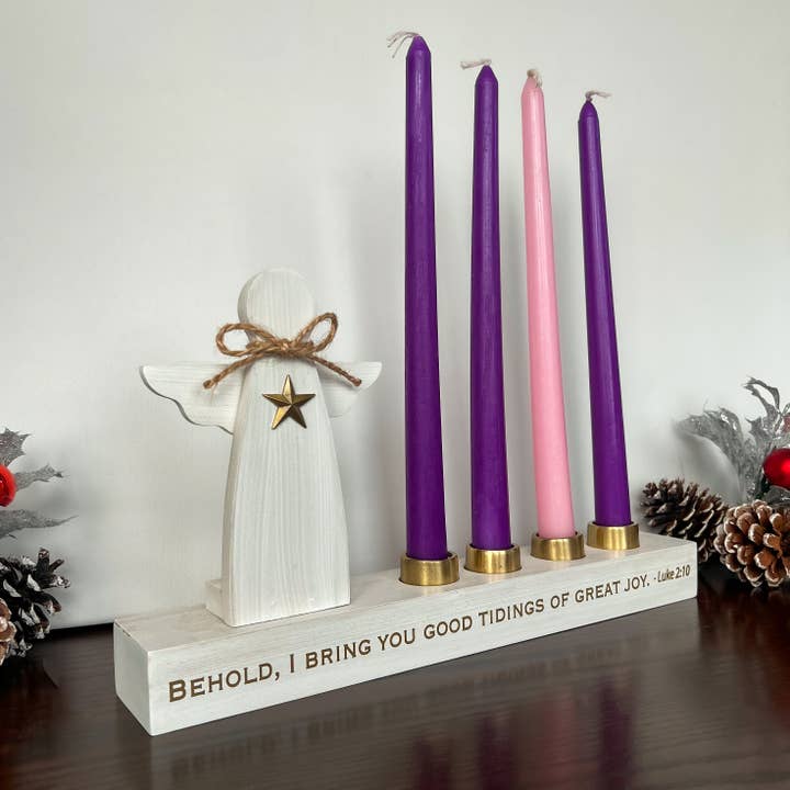 Abbey + CA Gift - Wholesale Candle Holder - Angel Advent Candle Holder1