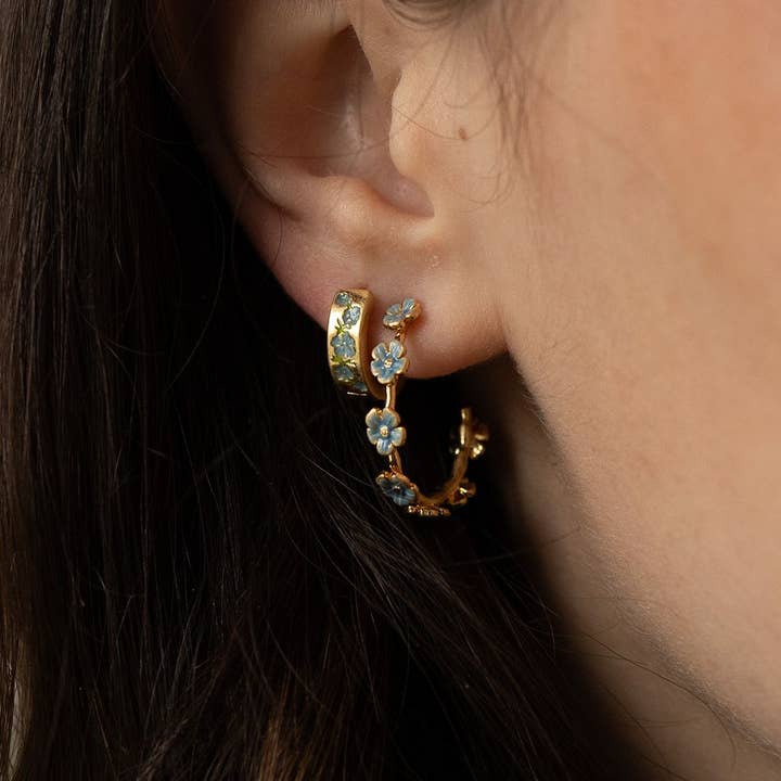 Fable England - Wholesale Hoop earrings - Forget-Me-Not Stud Hoops 2