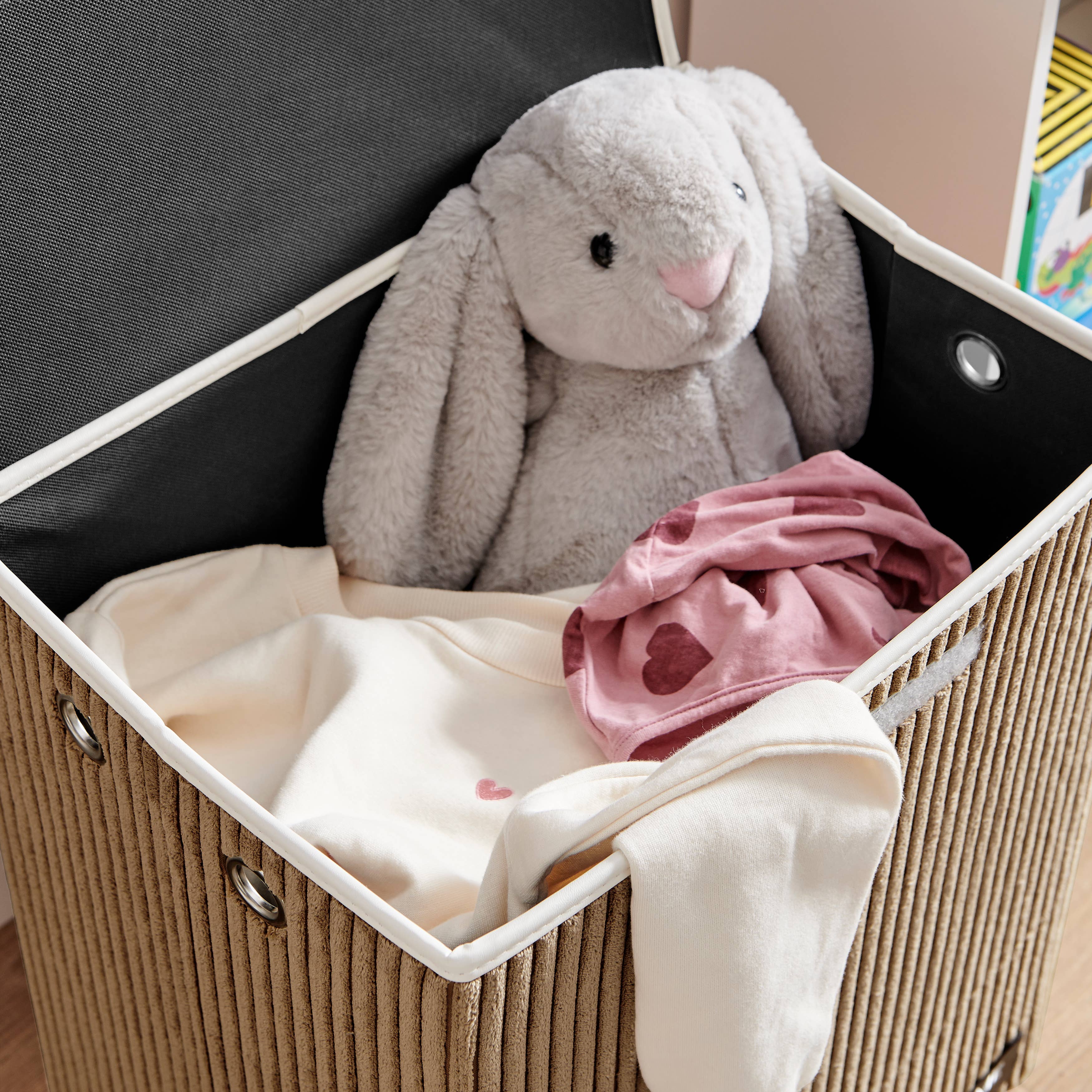 Danya B - Wholesale Laundry Hamper - Collapsible Corduroy Kids Plush Laundry Hamper Toy Storage5