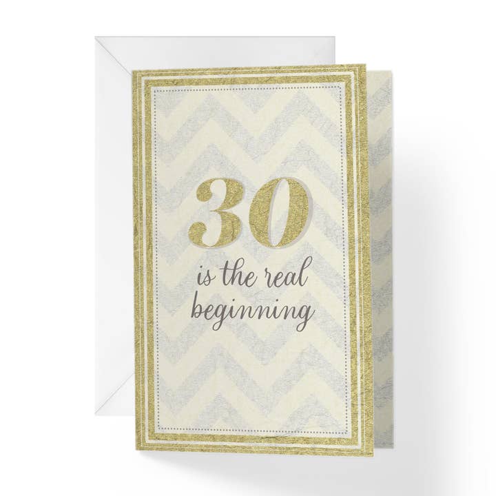 30th Birthday Card | 30 is the real beginning for wholesale by 1Up Greetings LLC